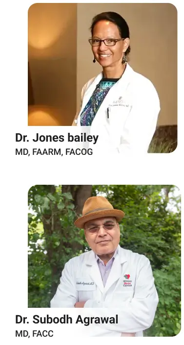 Expert cardiologist Dr. Subodh K. Agrawal and Functional Medicine Expert Dr. Jonas Bailey at AHC Specialty Clinic in Athens, Georgia.