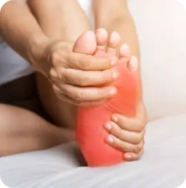 A person in Athens, Georgia doing a Pain relief massage for a sore foot.